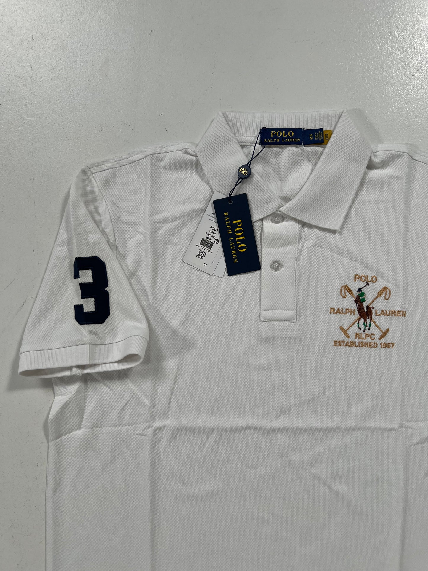 Polo Ralph Lauren Bela Majica sa Big Logom i Brojem na Rukavu