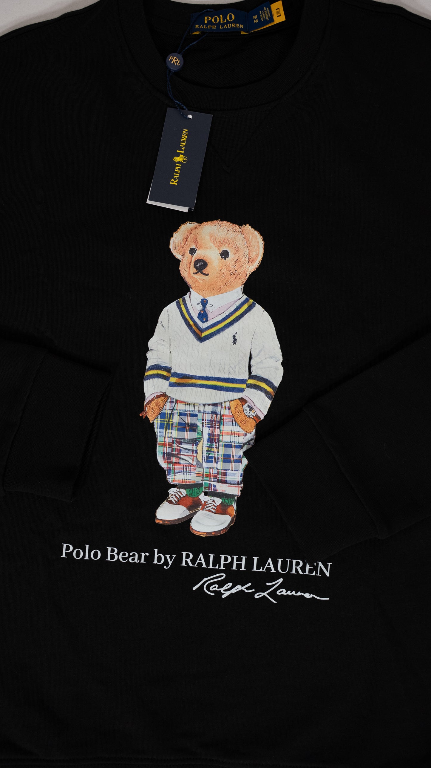 Polo Ralph Lauren Crni Duks sa Elegant School Bear Printom