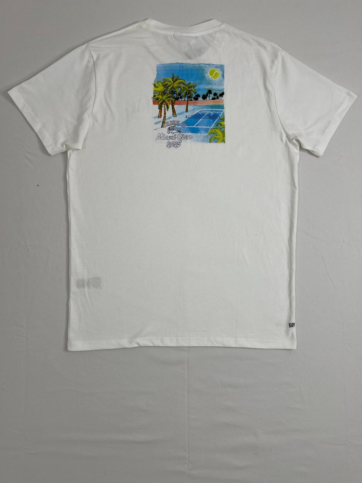 Lacoste Bela Majica sa Miami Beach Printom na Leđima