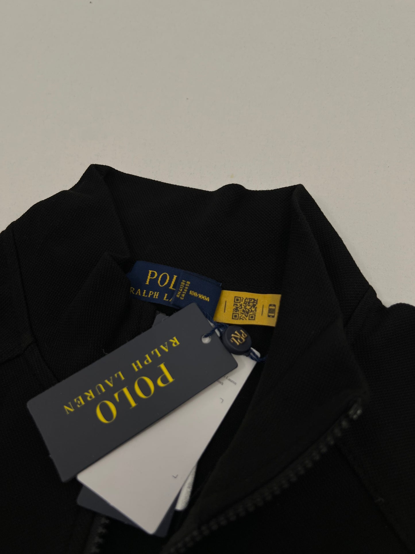 Polo Ralph Lauren Crni Quarter-Zip Duks sa Elegant Bear Logom