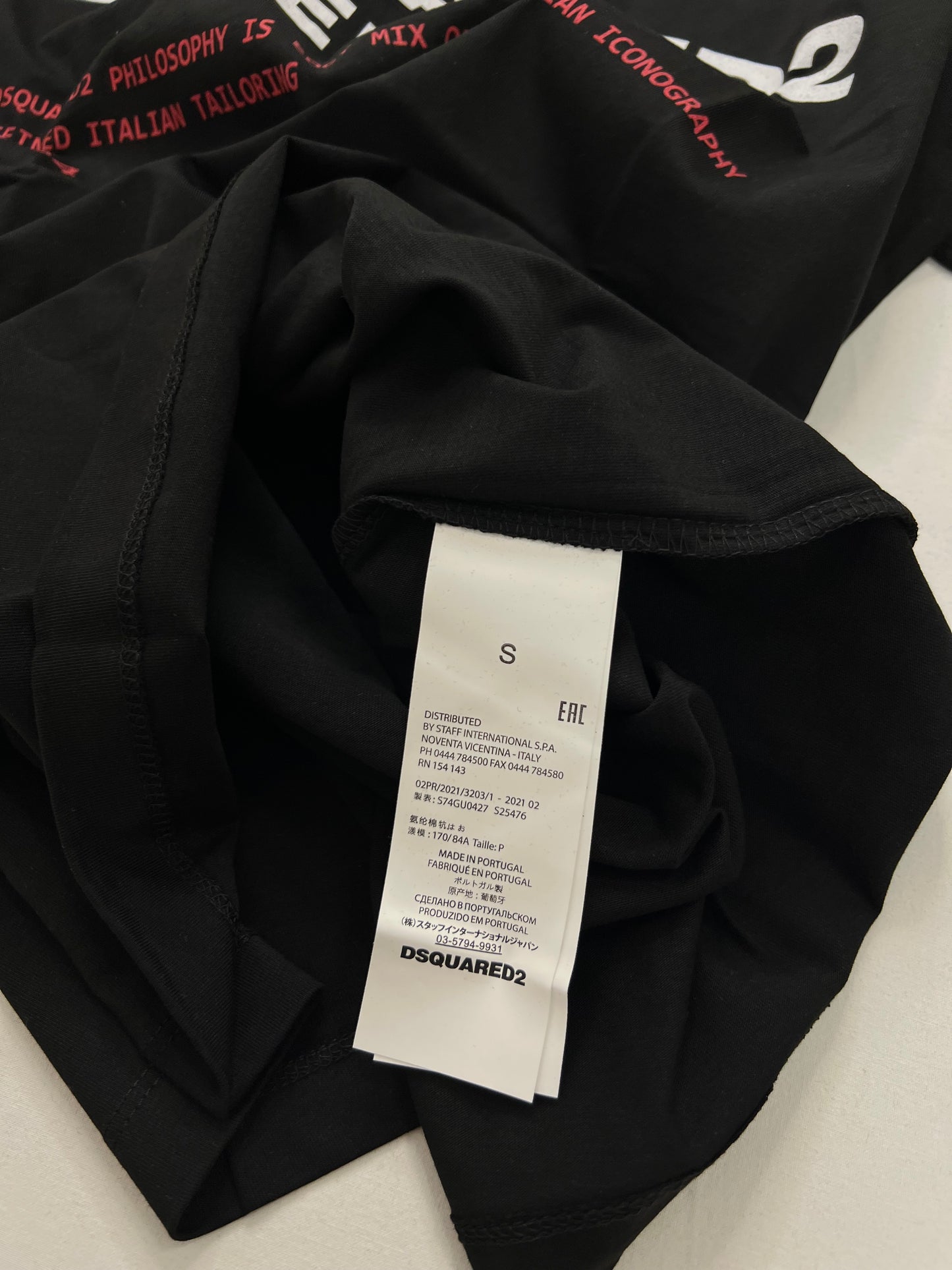 Dsquared2 Crna Majica sa Dean & Dan Denim Printom