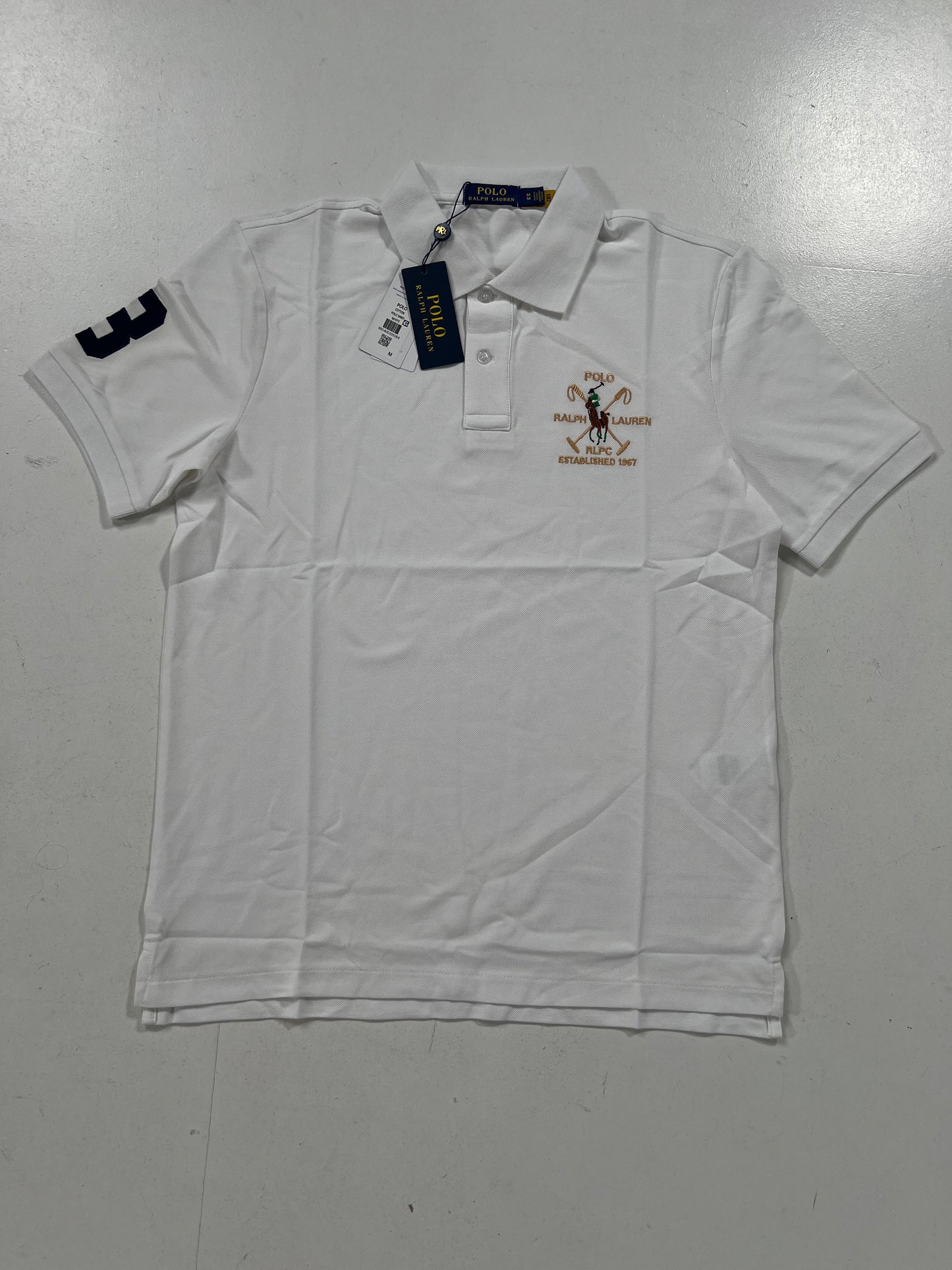 Polo Ralph Lauren Bela Majica sa Big Logom i Brojem na Rukavu