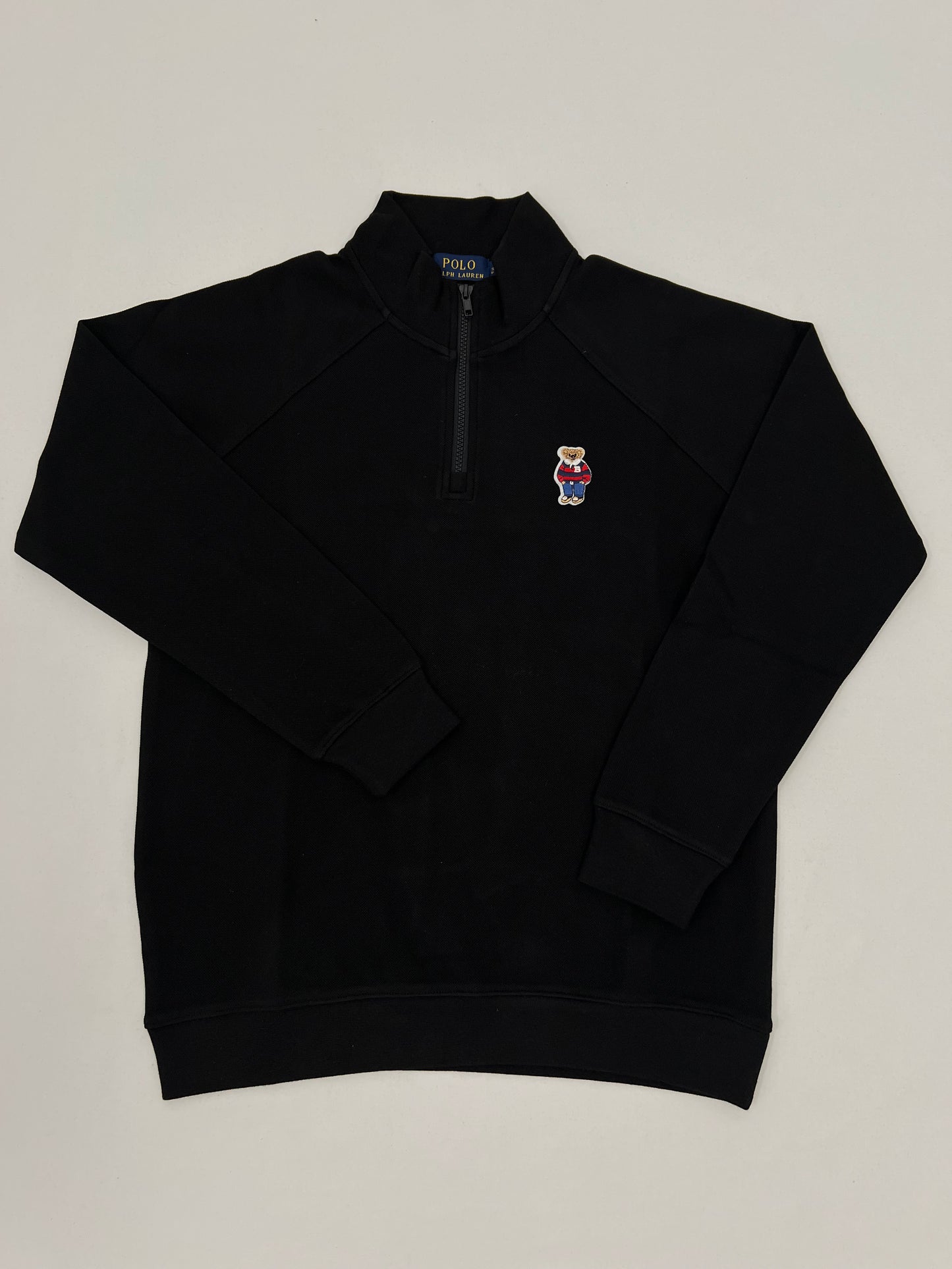 Polo Ralph Lauren Crni Quarter-Zip Duks sa Elegant Bear Logom