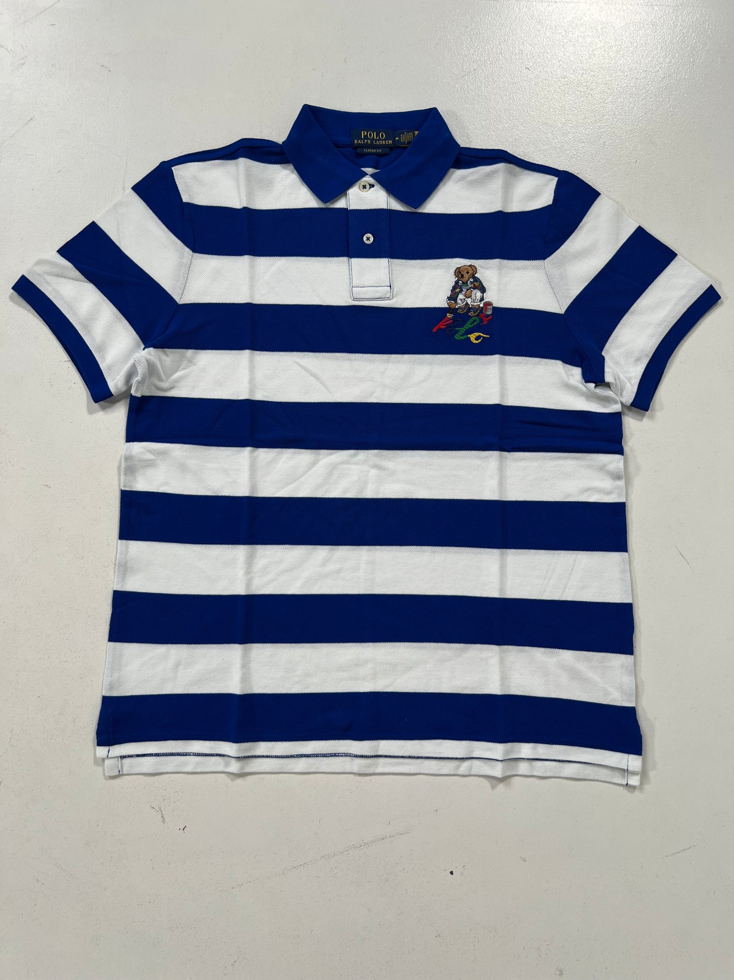 Polo Ralph Lauren Teget-Bela Prugasta Majica sa Medvedićem