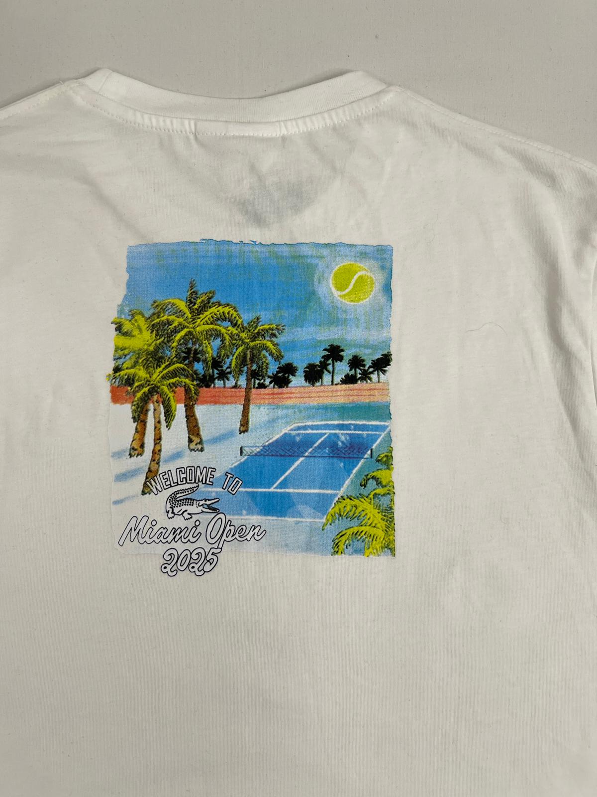 Lacoste Bela Majica sa Miami Beach Printom na Leđima