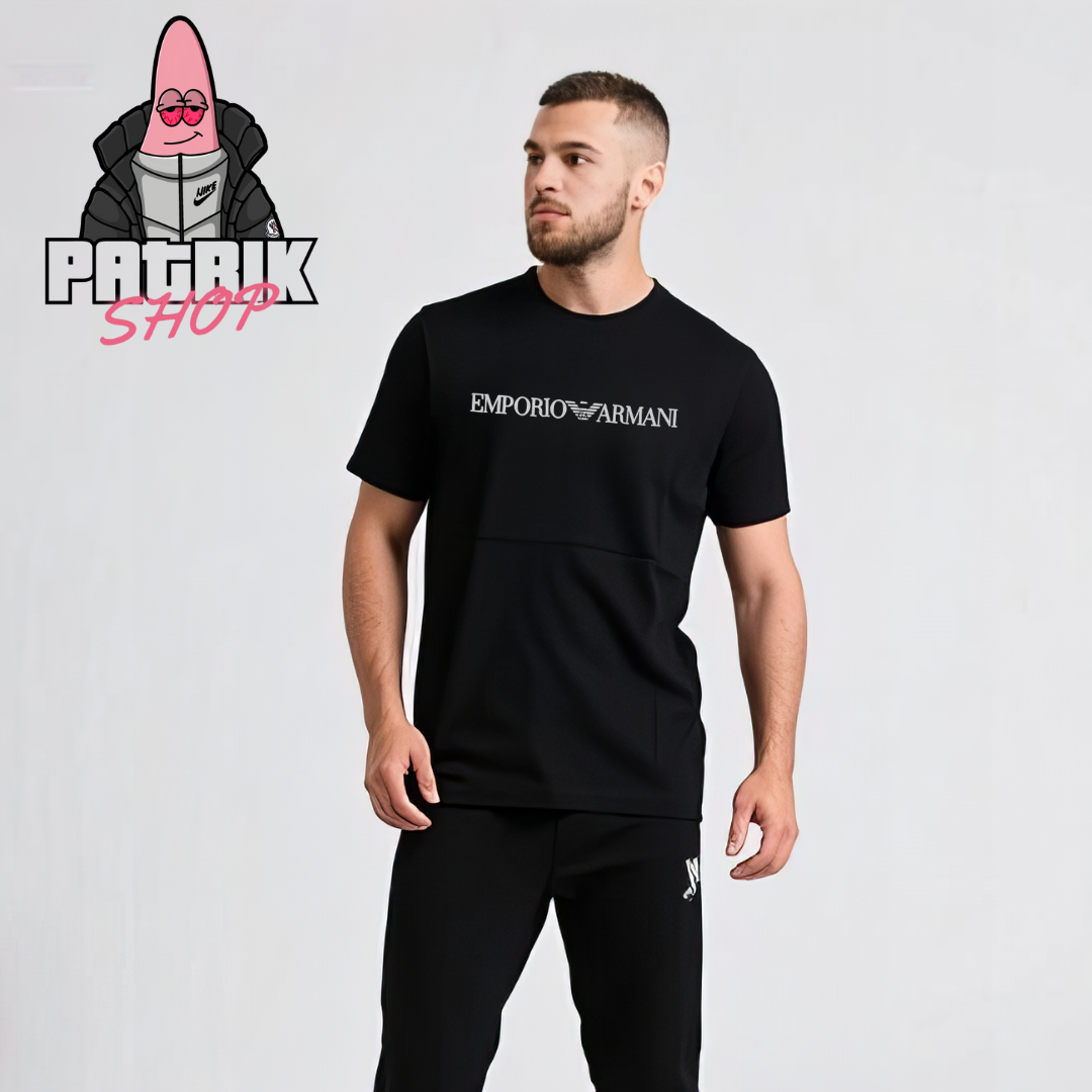 Emporio Armani EA7 Crna majica sa Big Logo Printom