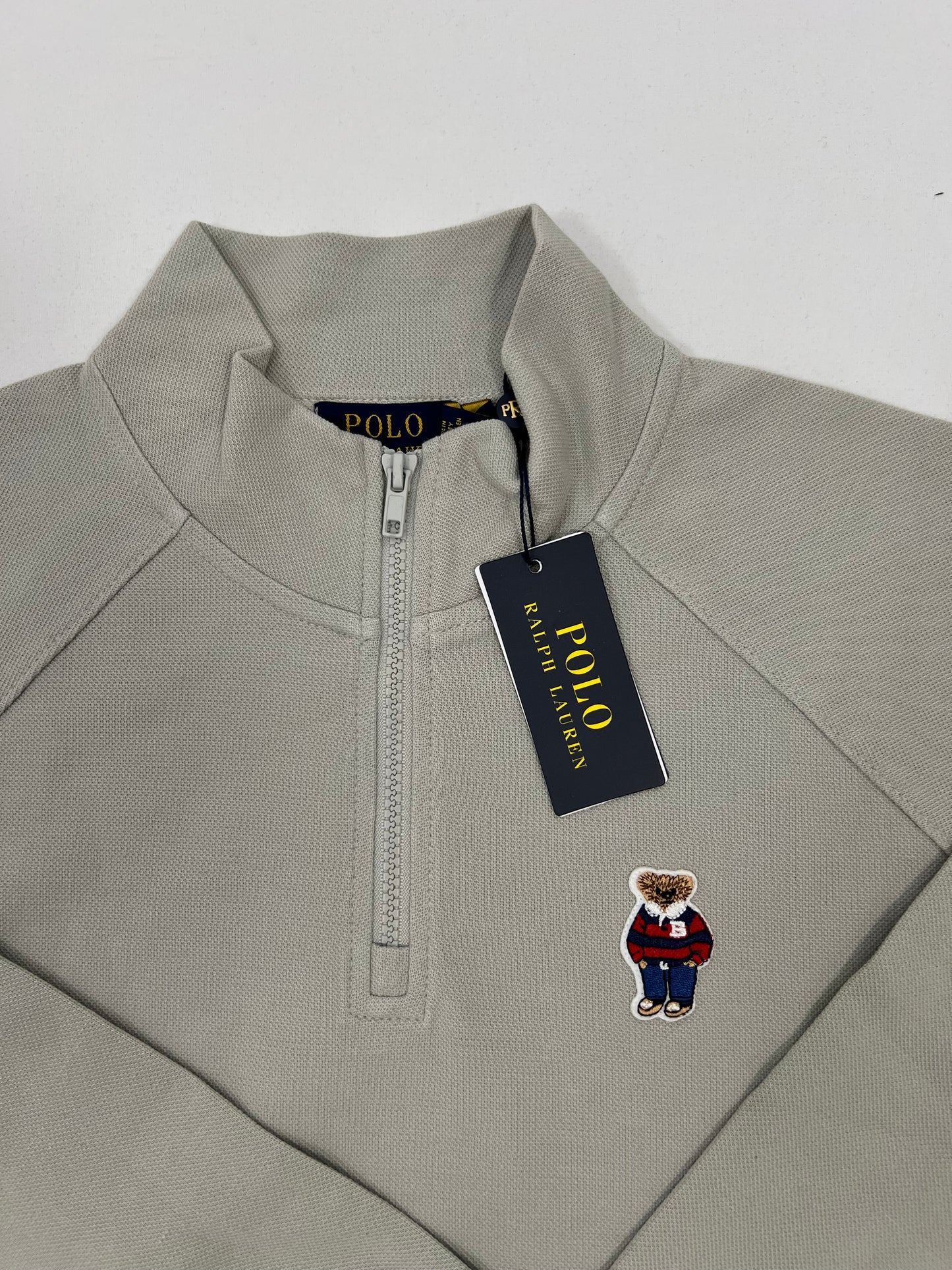 Polo Ralph Lauren Krem Quarter-Zip Duks sa Bear Logom