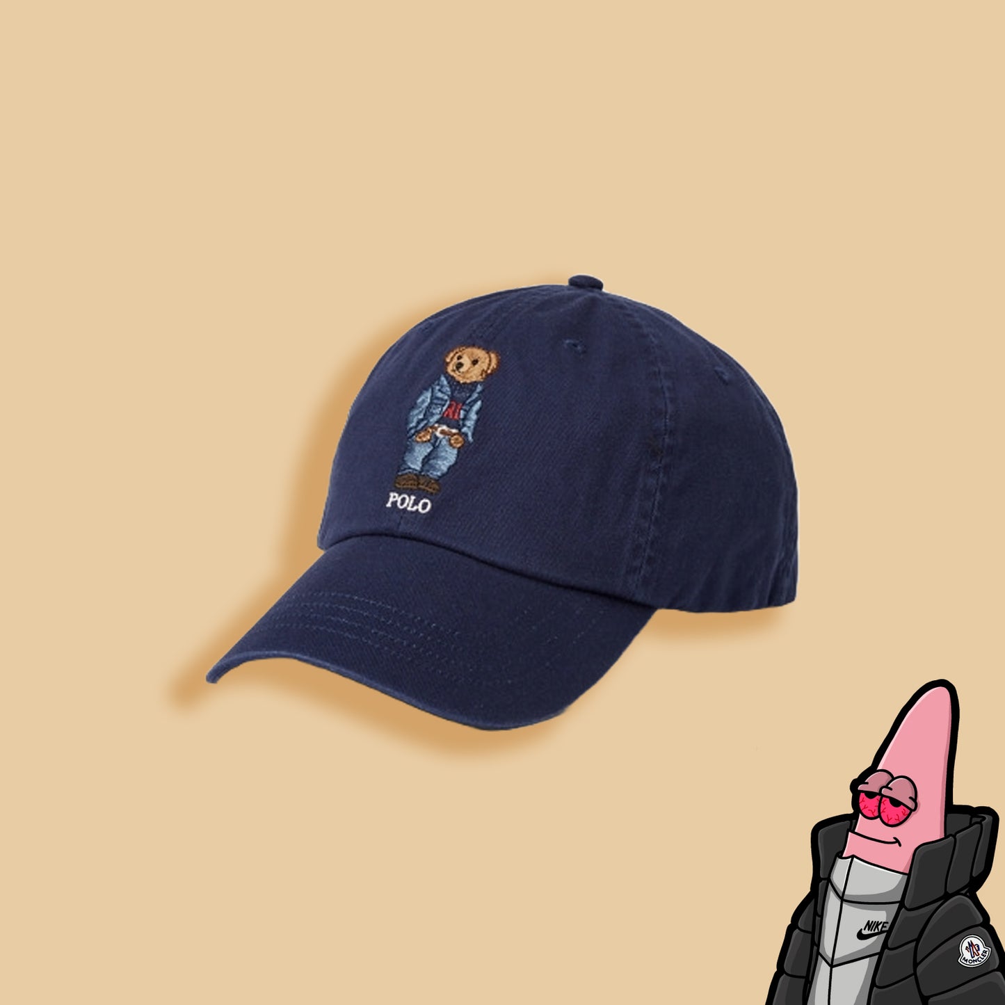 Polo Ralph Lauren Teget Kačket sa Elegant Ušivenim Medvedom