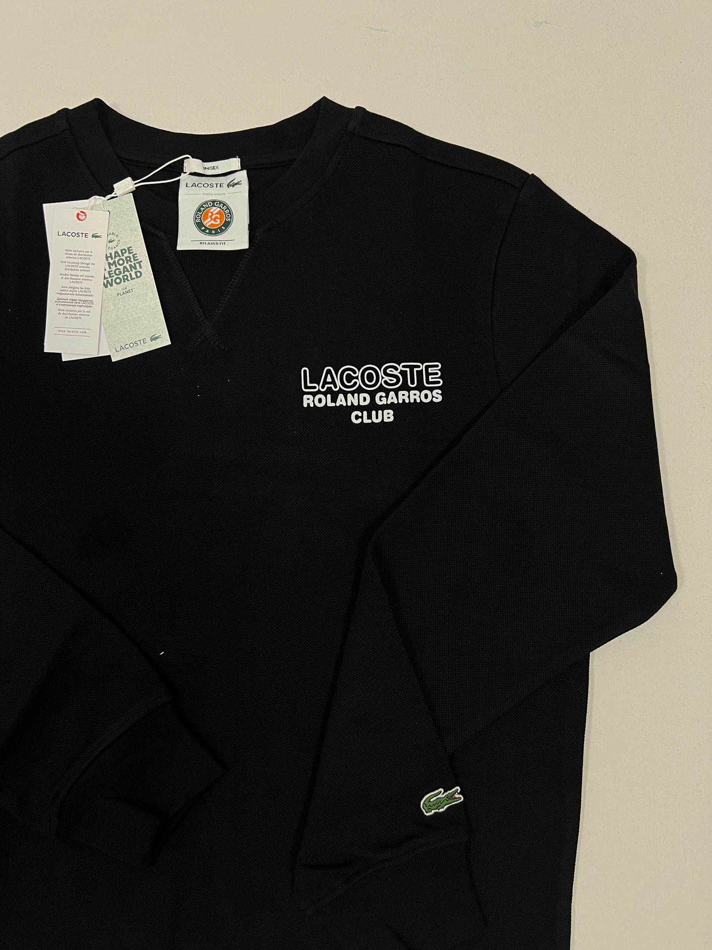 Lacoste x Roland Garros Crni Duks sa Printom na Leđima