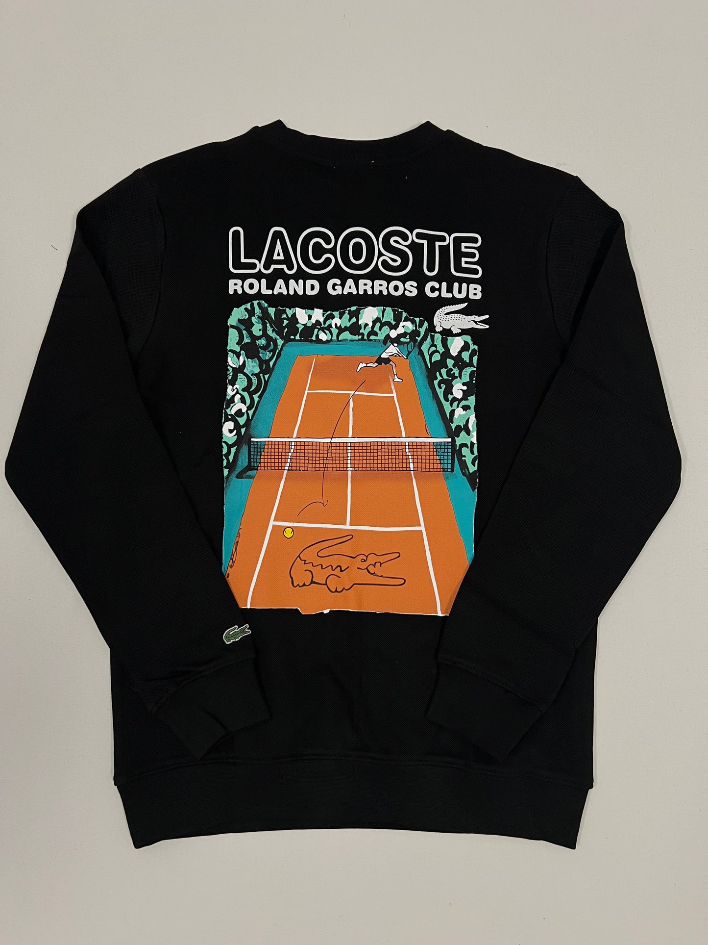 Lacoste x Roland Garros Crni Duks sa Printom na Leđima