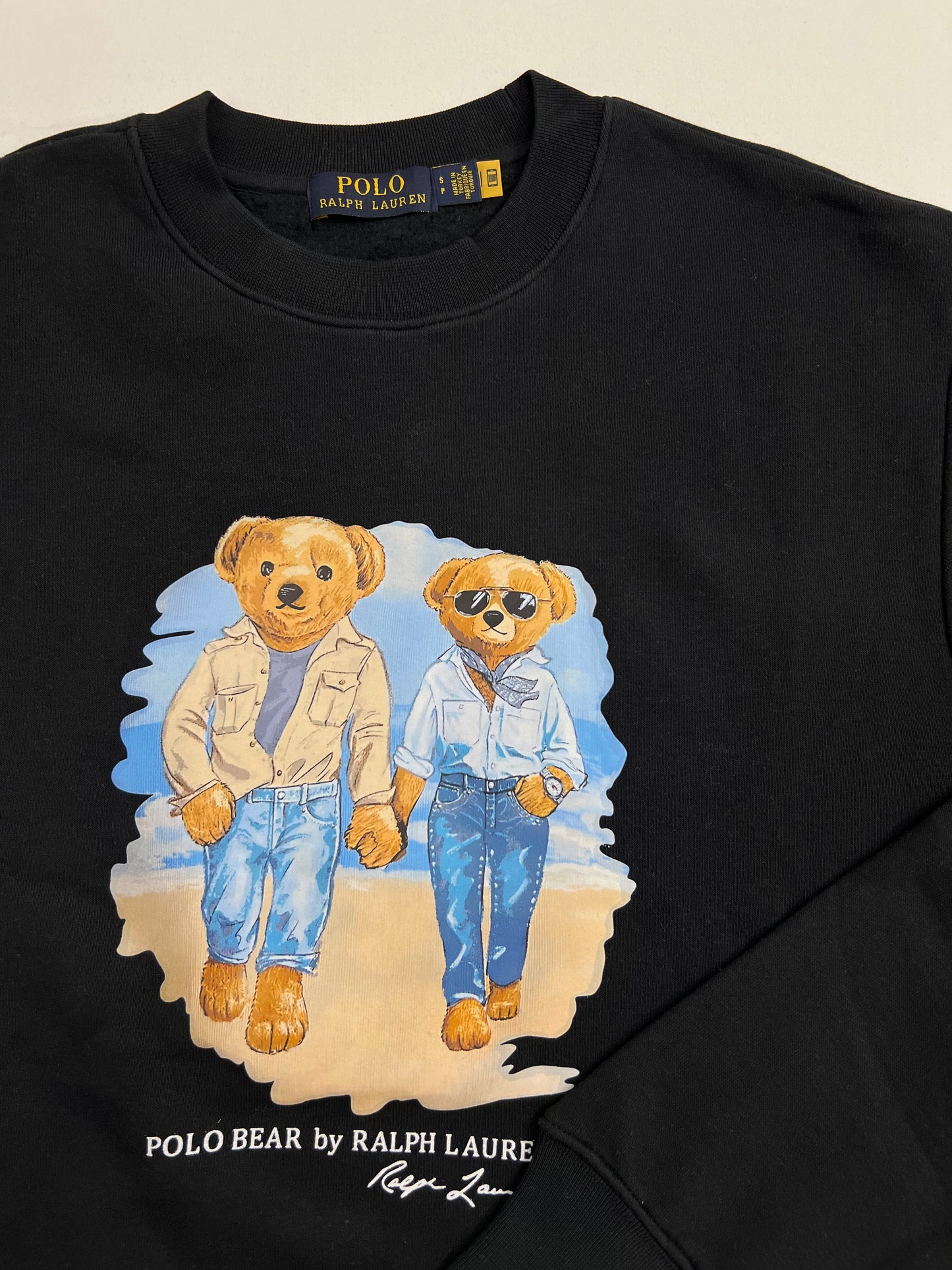 Polo Ralph Lauren Crni Duks sa Couple Bear Summer Printom