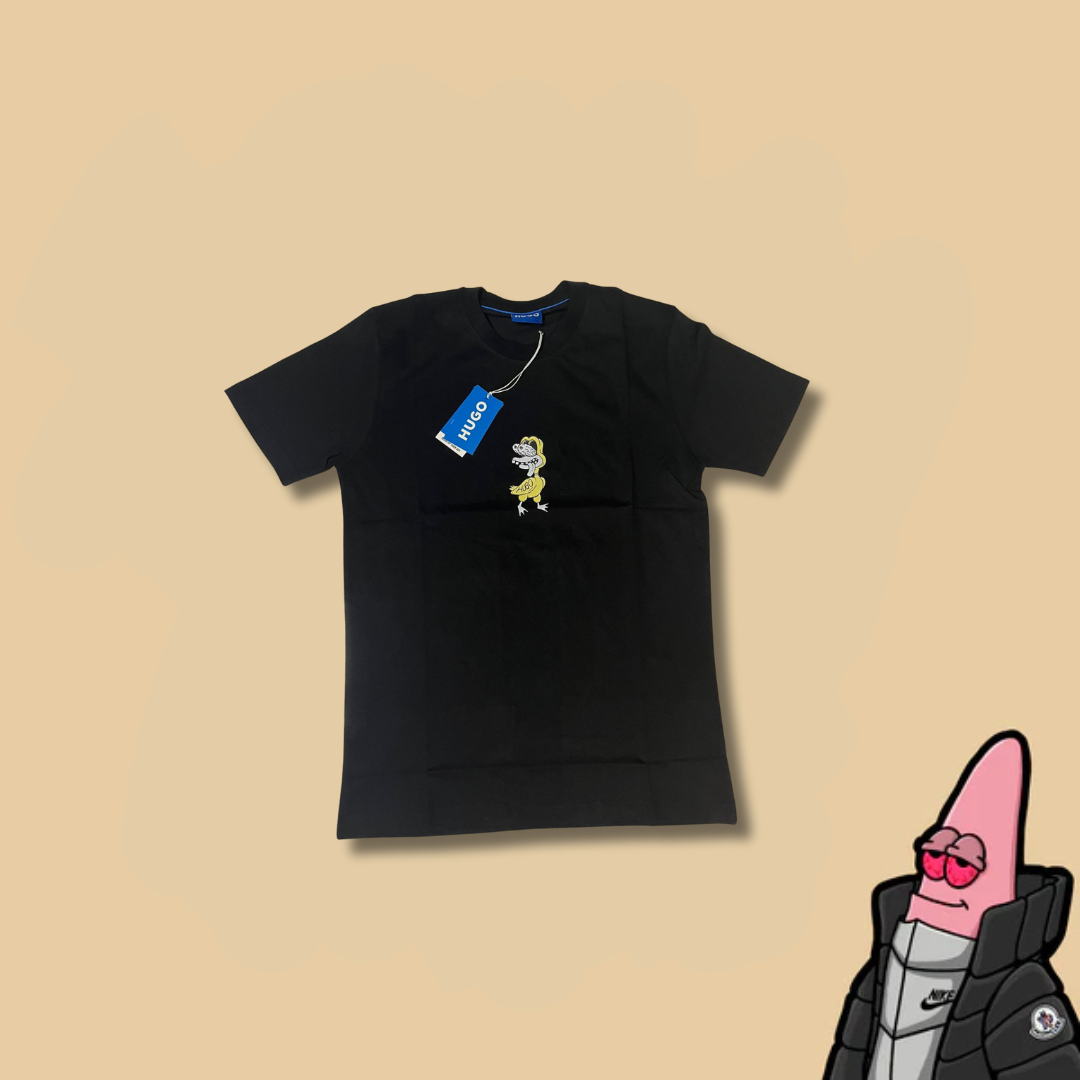 HUGO Blue Crna Majica sa Crazy Duck Printom