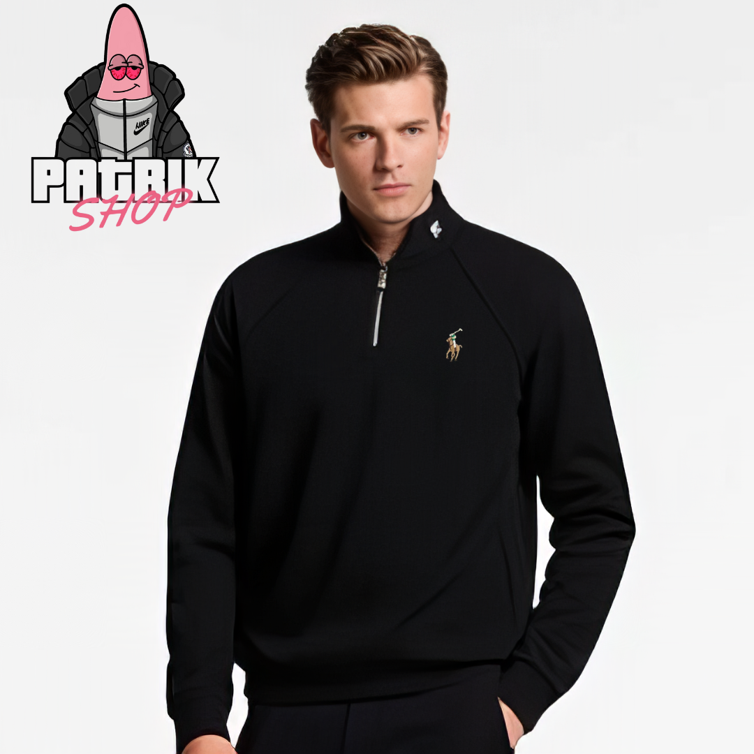 Polo Ralph Lauren Crni Quarter-Zip Duks sa Not Basic Ralph Logom