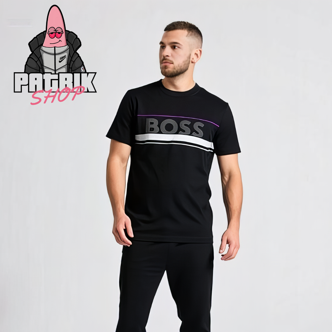 BOSS Crna Majica sa Logom i Detaljima