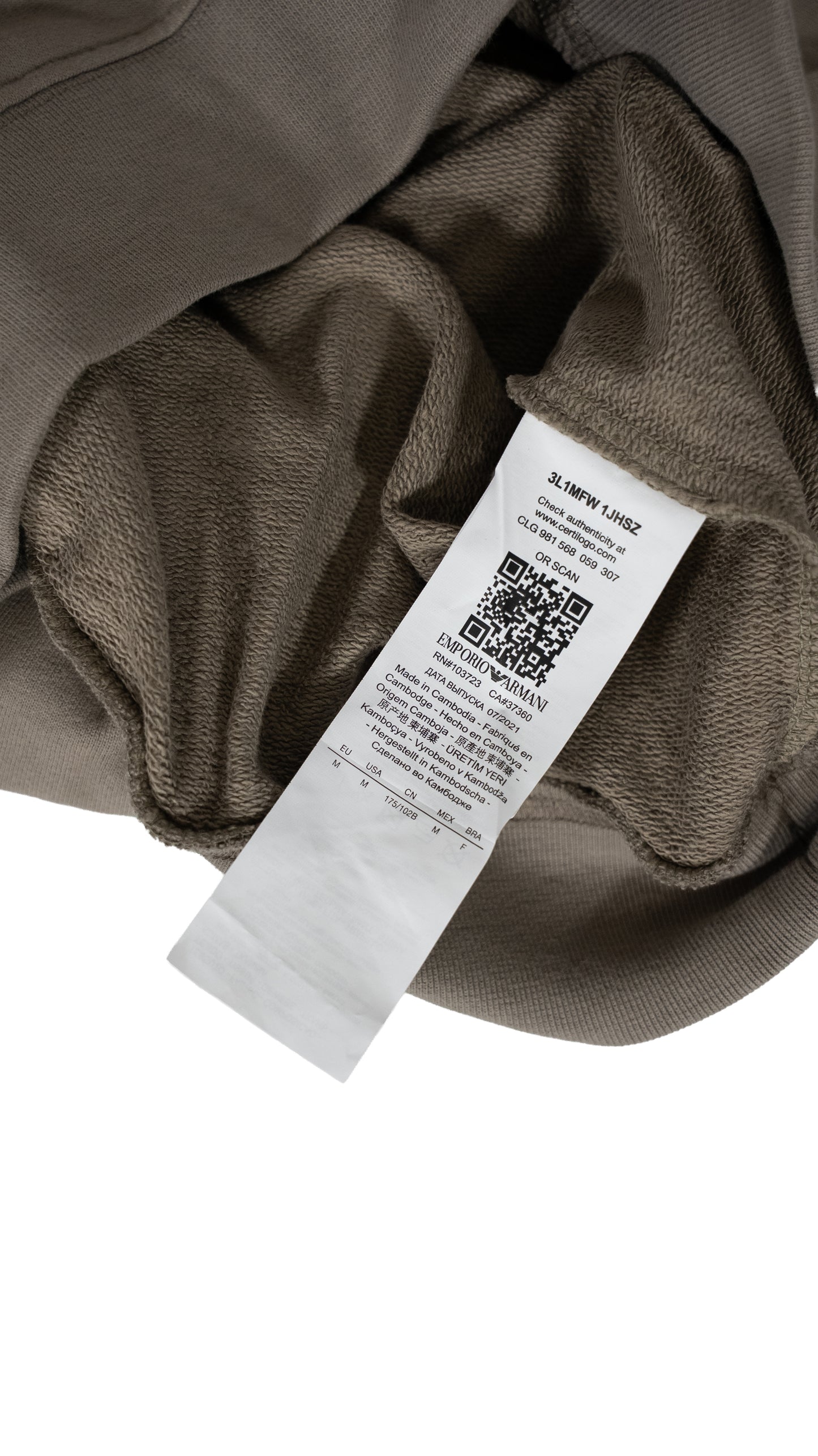 Emporio Armani EA7 Krem Duks sa GA Logom