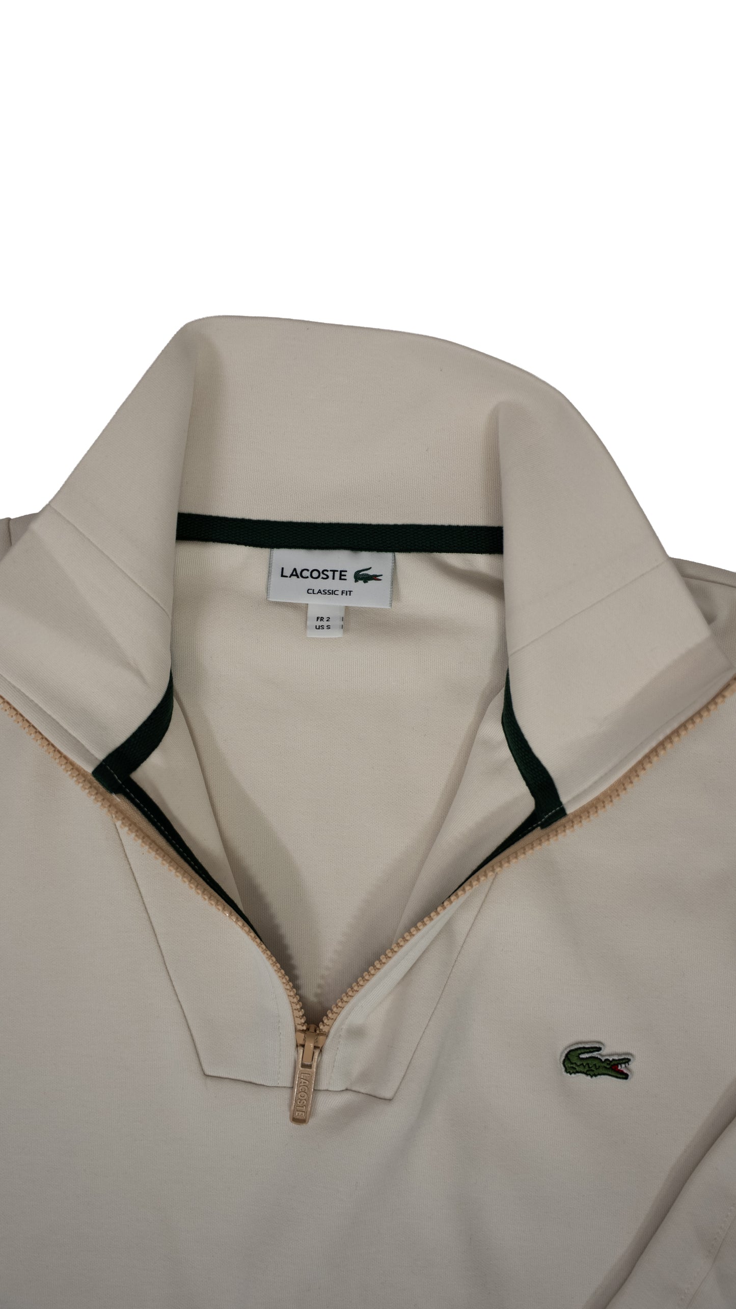 Lacoste Krem Quarter-Zip Duks