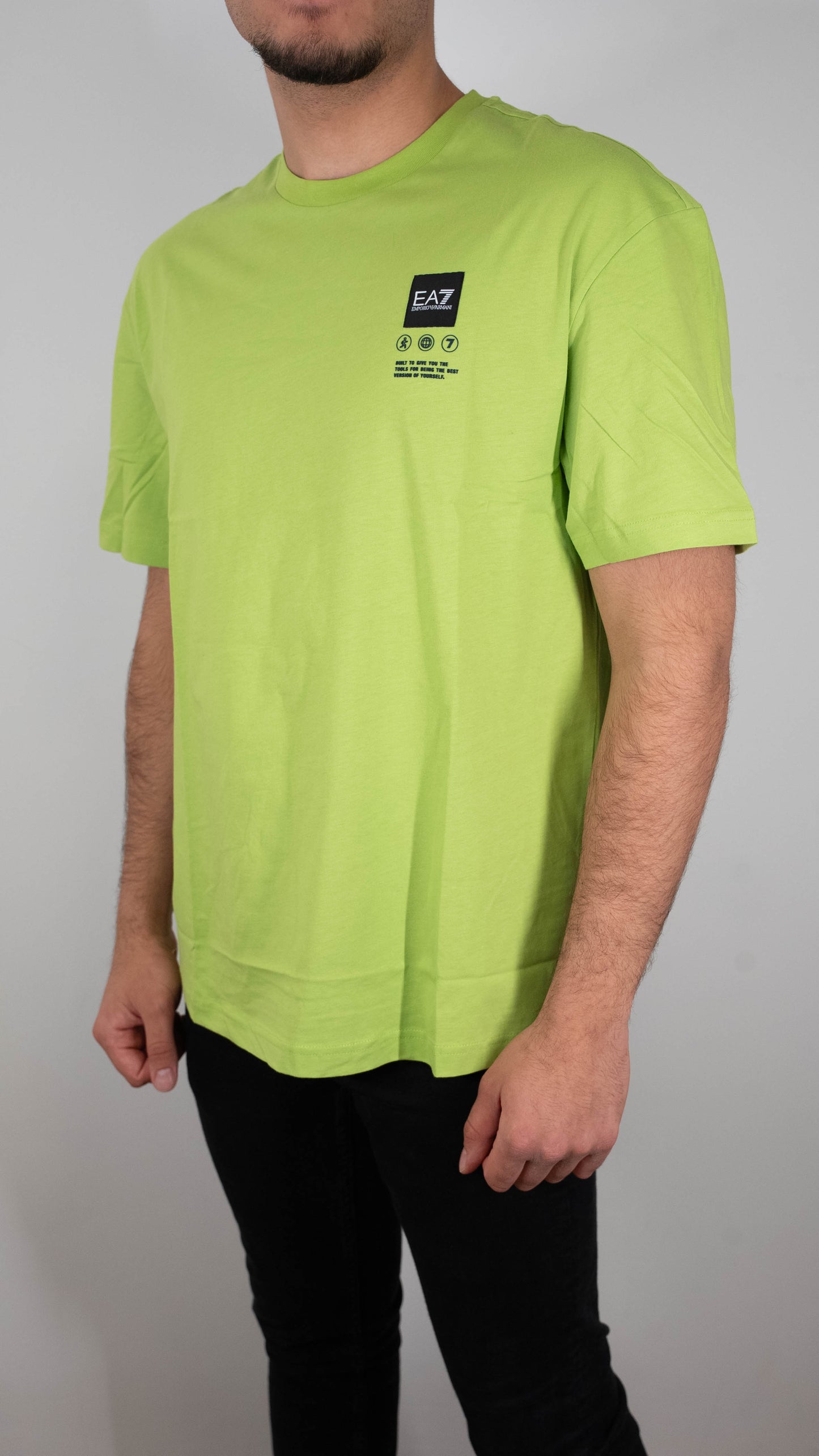 Emporio Armani EA7 Neon Zelena Majica sa Printom na Leðima