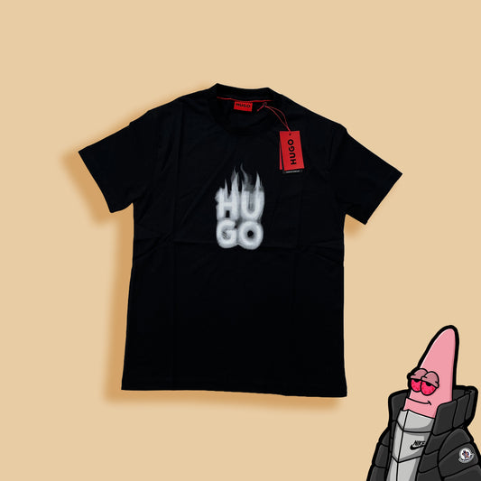 HUGO Crna Majica sa Smoke Logo Printom