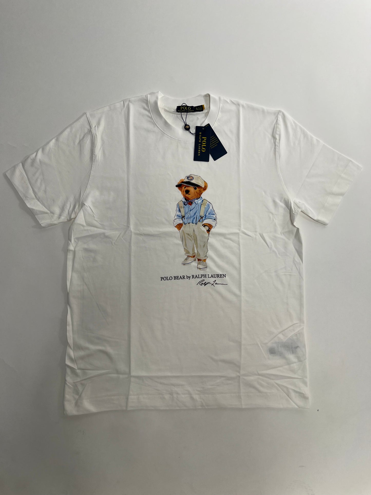 Polo Ralph Lauren Bela Majica sa Elegant Polo Bear Printom