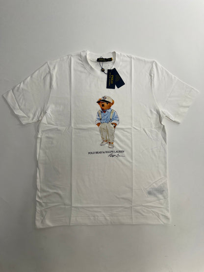 Polo Ralph Lauren Bela Majica sa Elegant Polo Bear Printom