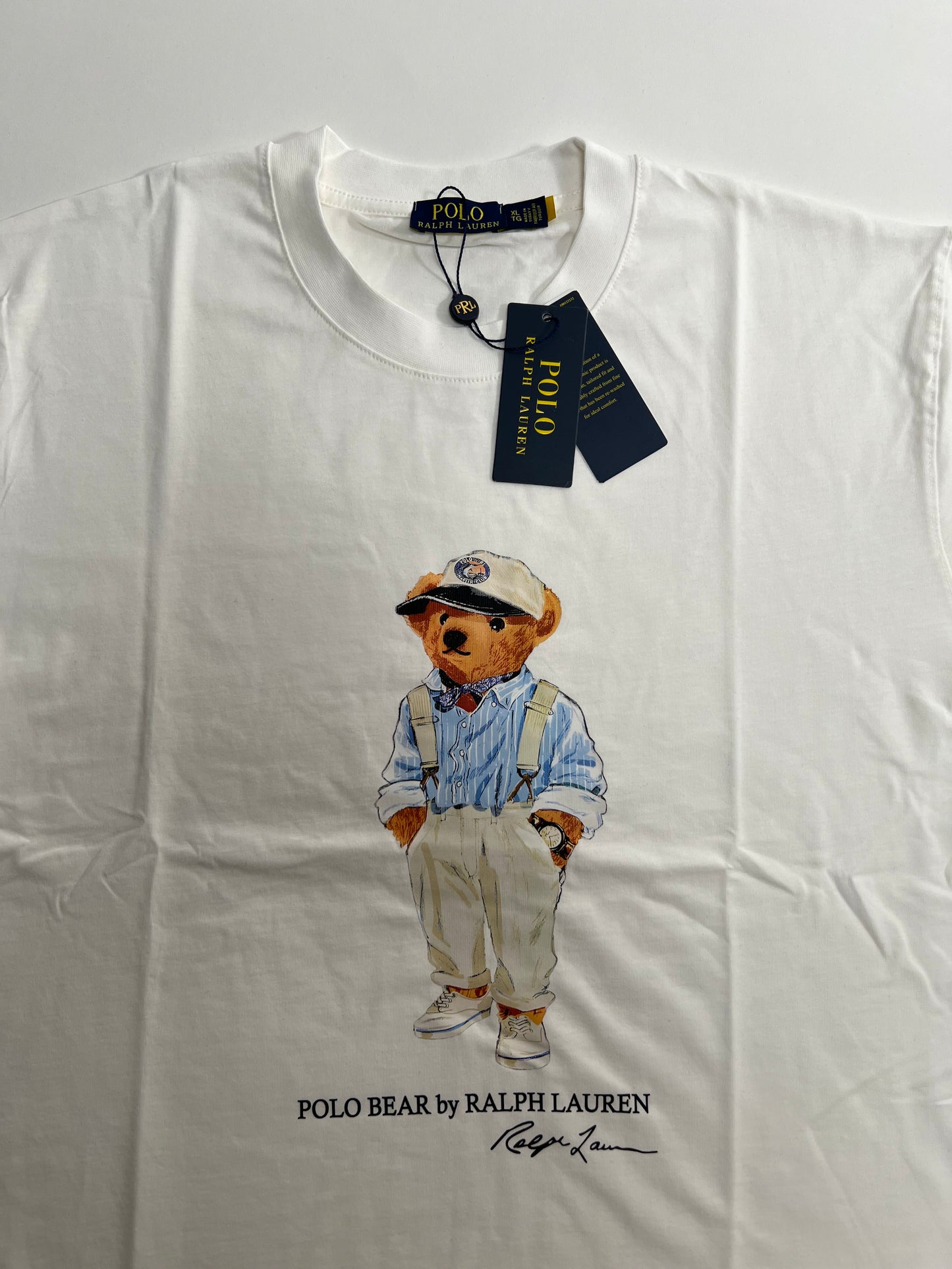 Polo Ralph Lauren Bela Majica sa Elegant Polo Bear Printom