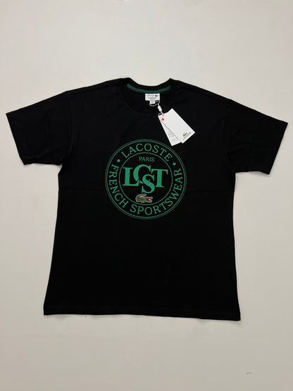 Lacoste Crna Majica sa Big Logo Printom [Loose FIT]
