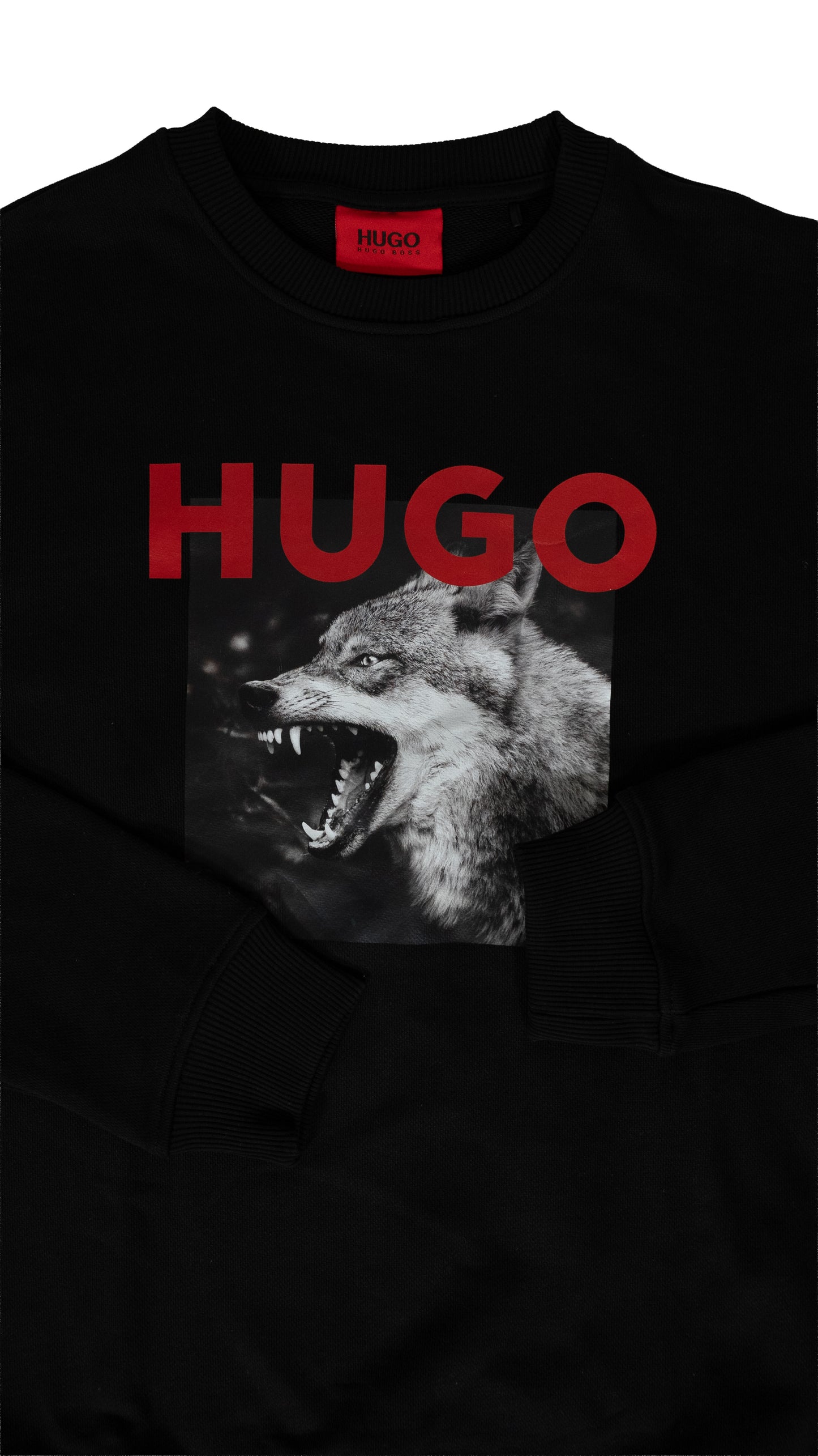 HUGO Crni Duks sa Wolf Logo Printom
