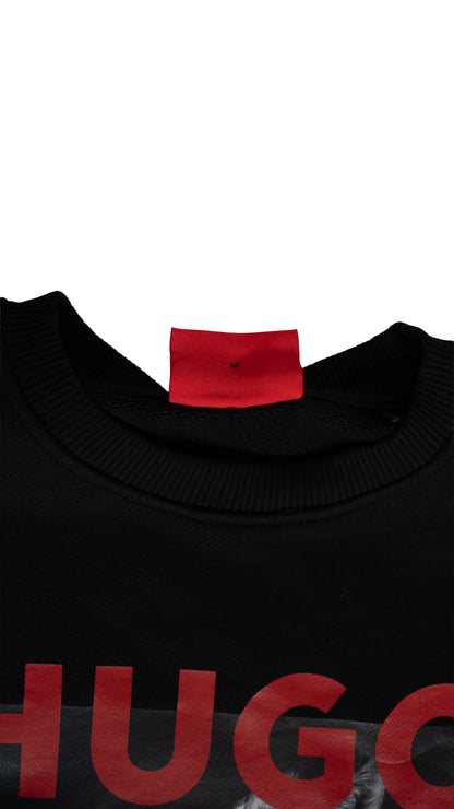 HUGO Crni Duks sa Wolf Logo Printom