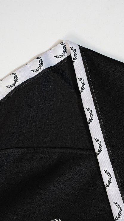 Fred Perry Full-Zip Crni Duks sa Logom na Rukavima