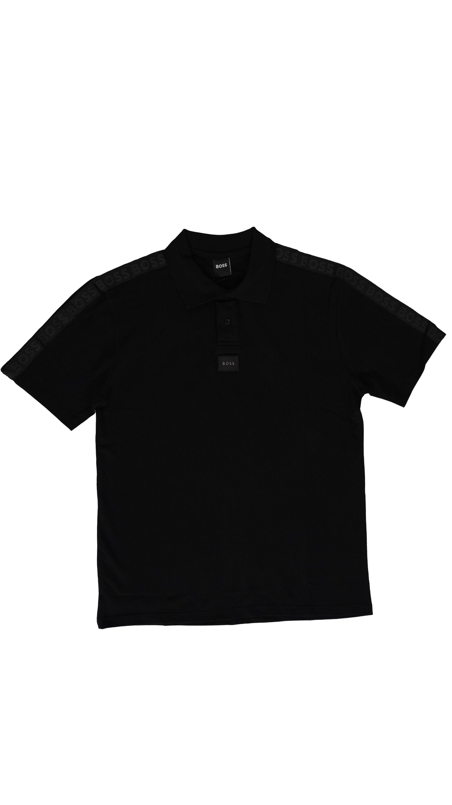 BOSS Crna Majica sa Box Logom i Text Printom na Rukavima