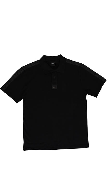 BOSS Crna Majica sa Box Logom i Text Printom na Rukavima