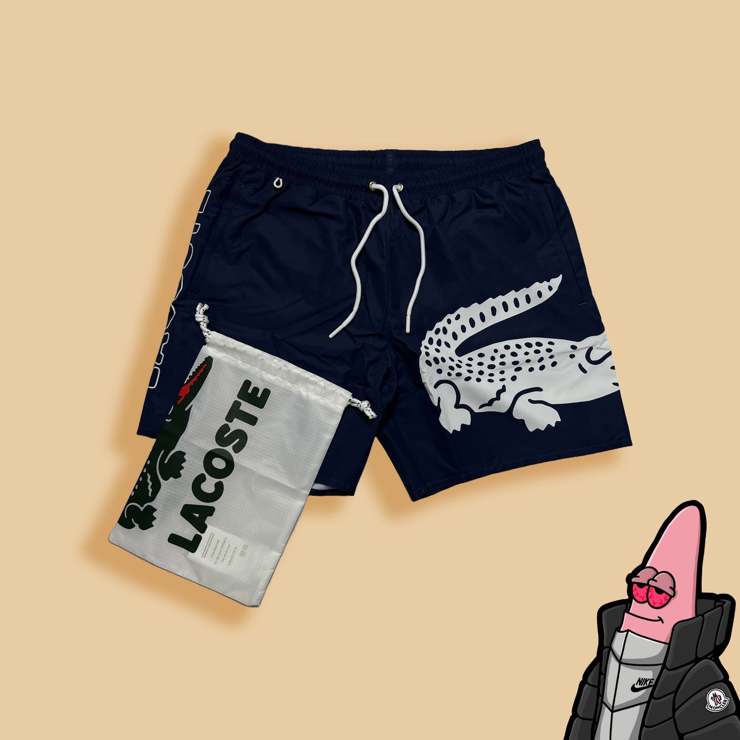 Lacoste Plavi Šorc za Kupanje sa Big Croc Printom