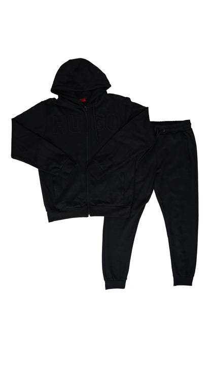 HUGO Crni Komplet sa Velikim Ušivenim Logom