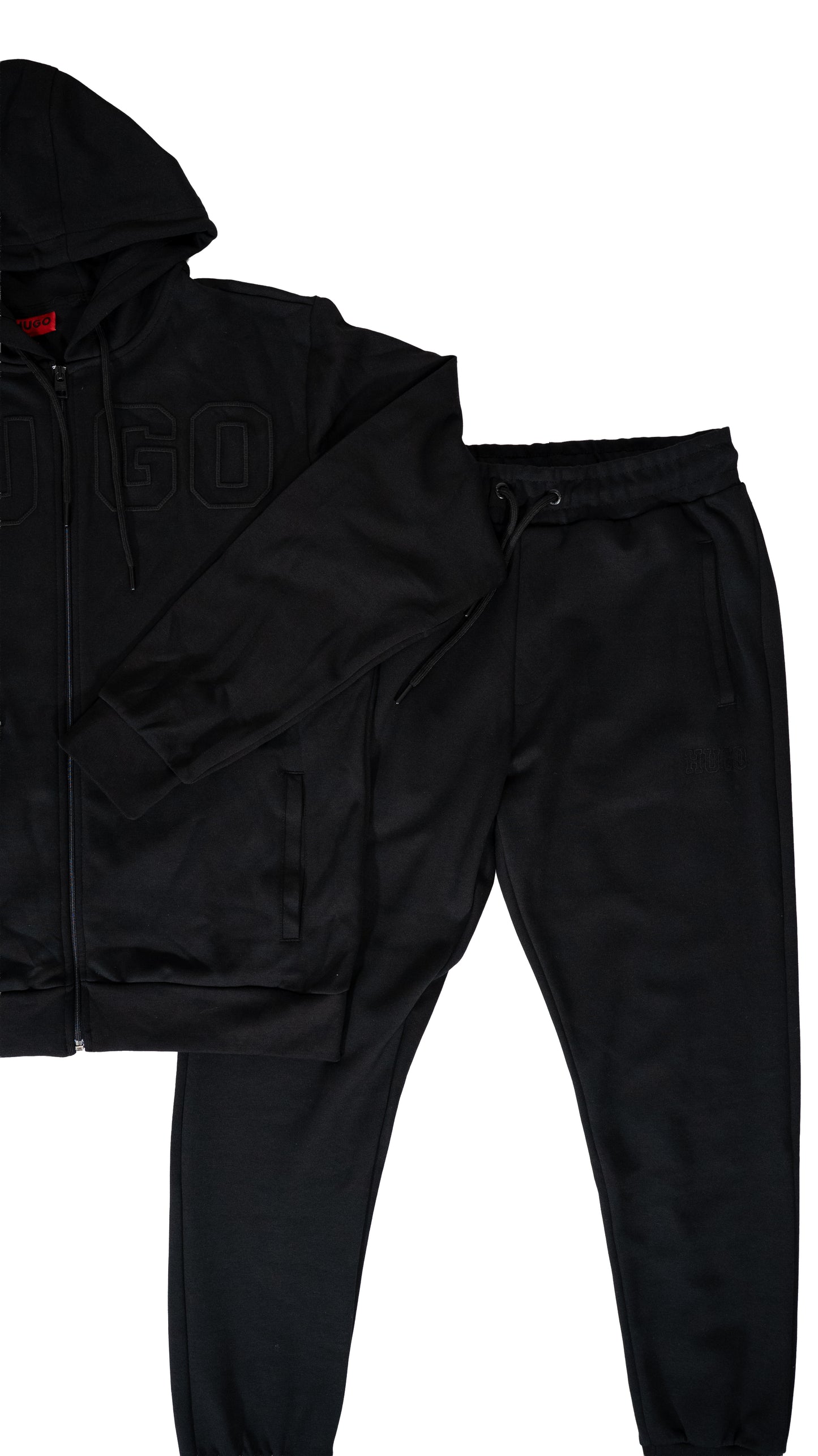 HUGO Crni Komplet sa Velikim Ušivenim Logom