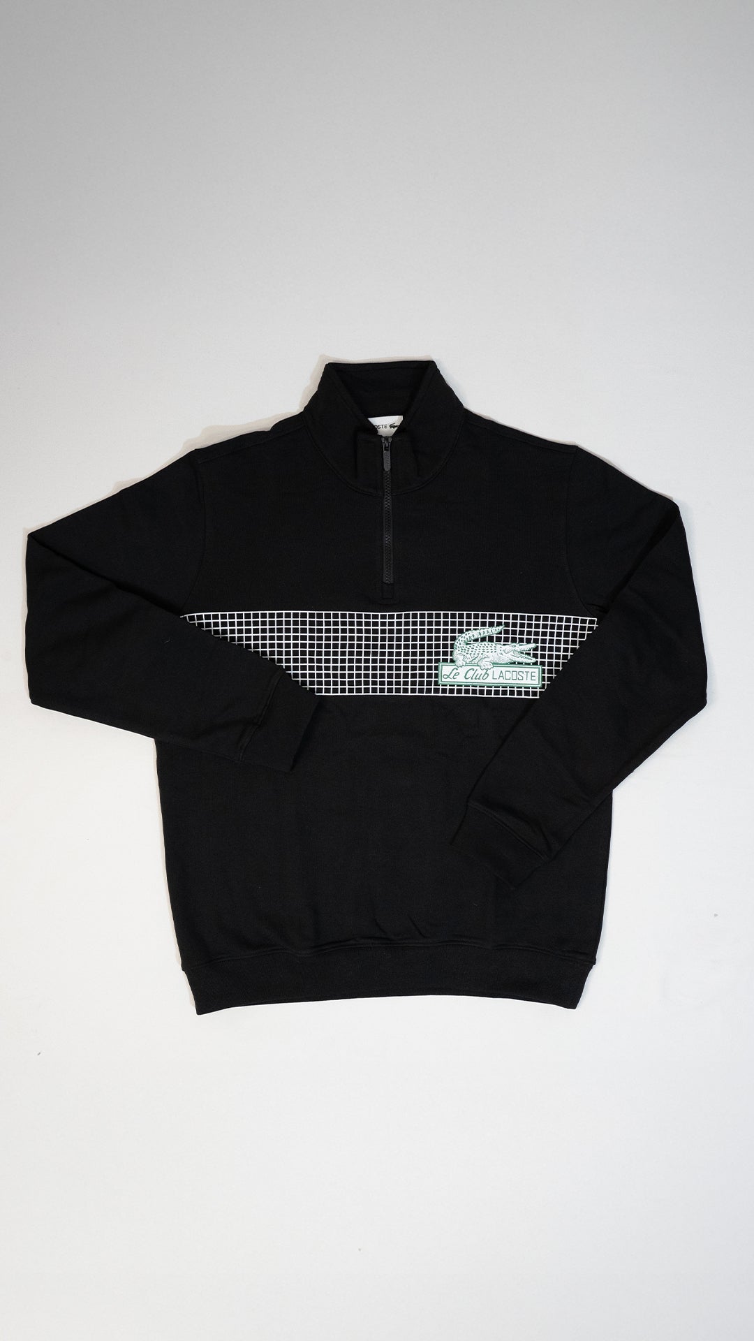 Lacoste Crni Half-Zip Duks sa Le Club Lacoste Logom
