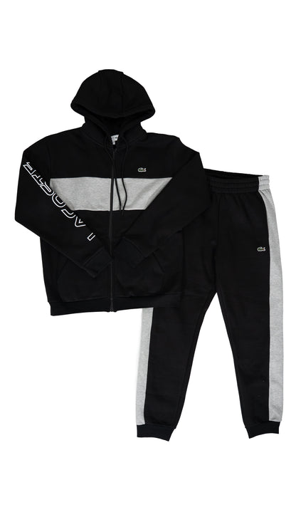 Lacoste Komplet Crni sa Logo Text Printom na Rukavu