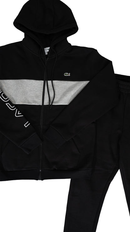 Lacoste Komplet Crni sa Logo Text Printom na Rukavu