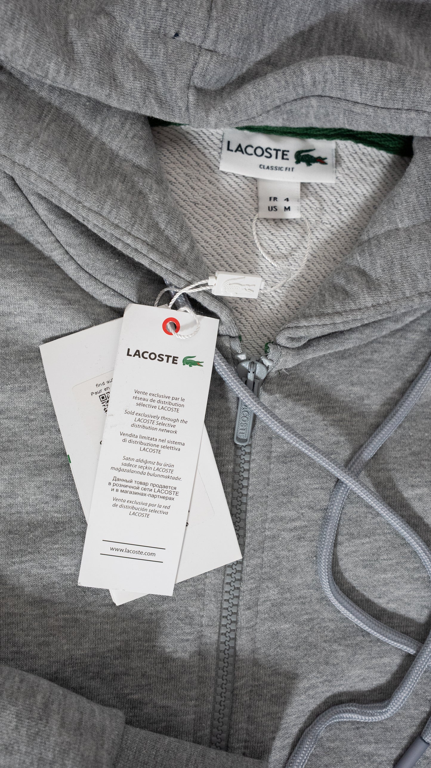 Lacoste Full-Zip Sivi Komplet sa Basic Logom