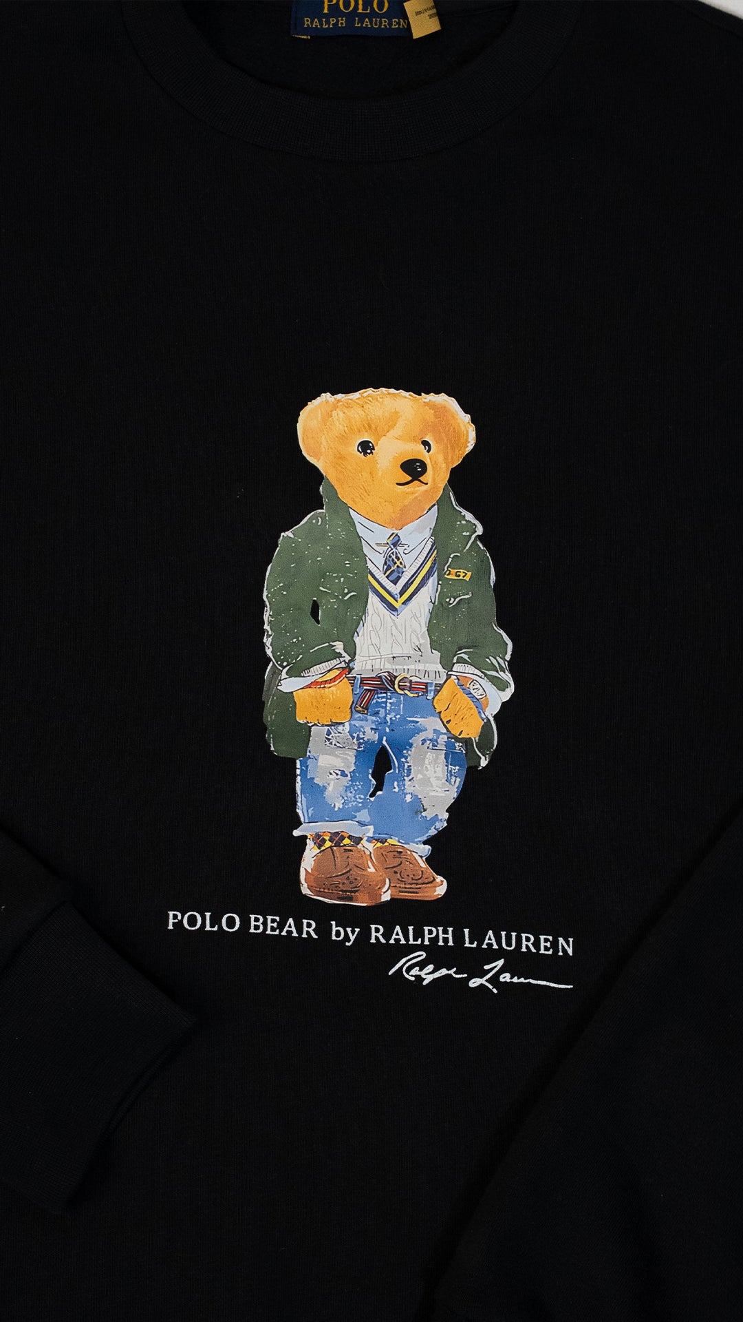 Polo Ralph Lauren Crni Duks sa Gentlemen Bear Printom