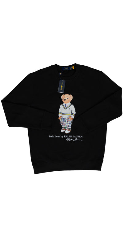 Polo Ralph Lauren Crni Duks sa Elegant School Bear Printom
