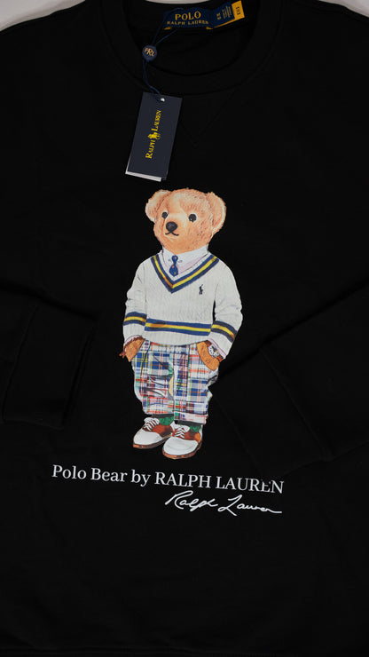 Polo Ralph Lauren Crni Duks sa Elegant School Bear Printom