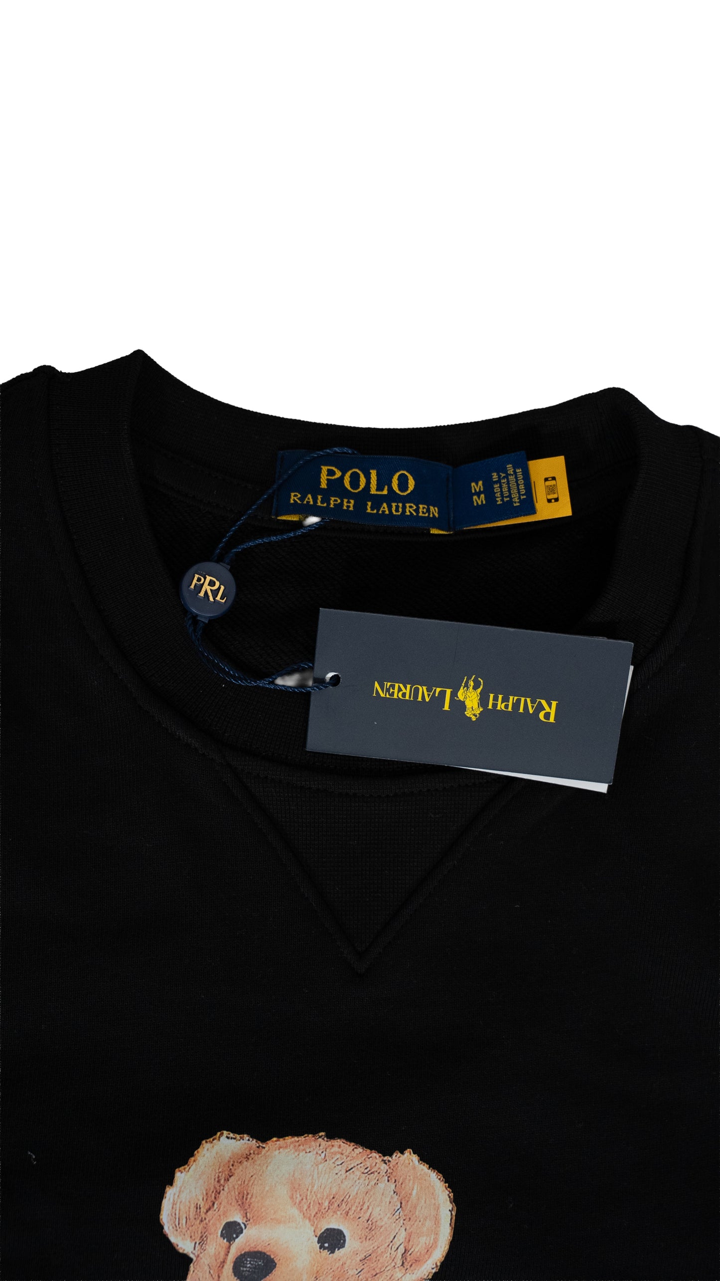 Polo Ralph Lauren Crni Duks sa Elegant School Bear Printom