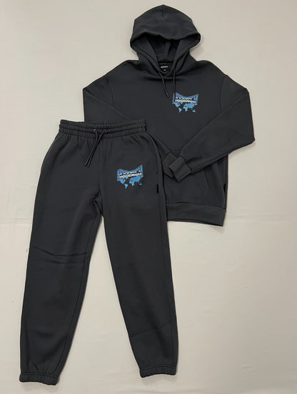 HOODRICH Sivi Worldwide Komplet sa Printom na Leðima