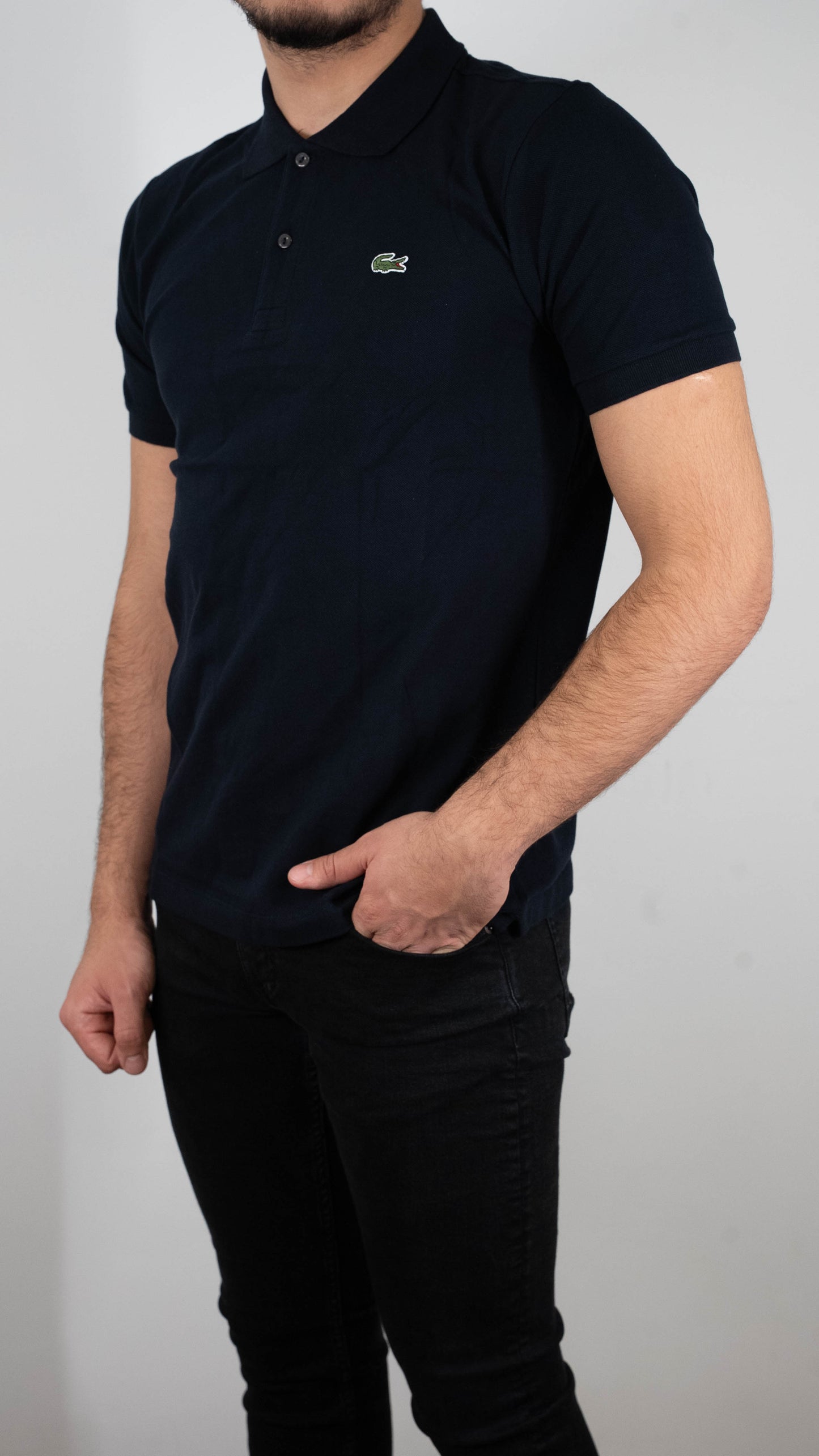 Lacoste Teget Majica na Kragnu sa Basic Logom