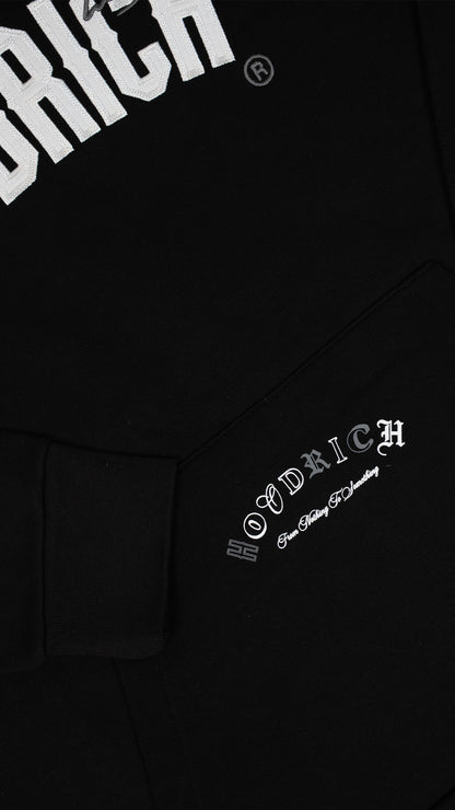 HOODRICH Crni Duks sa Logom i Printom Preko Leða