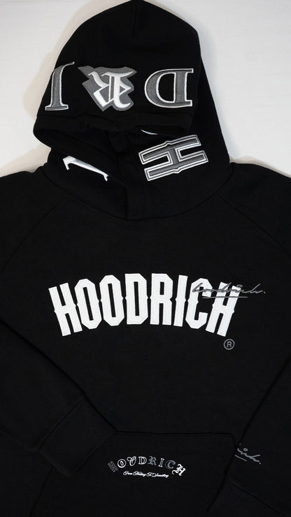 HOODRICH Crni Duks sa Logom i Printom Preko Leða