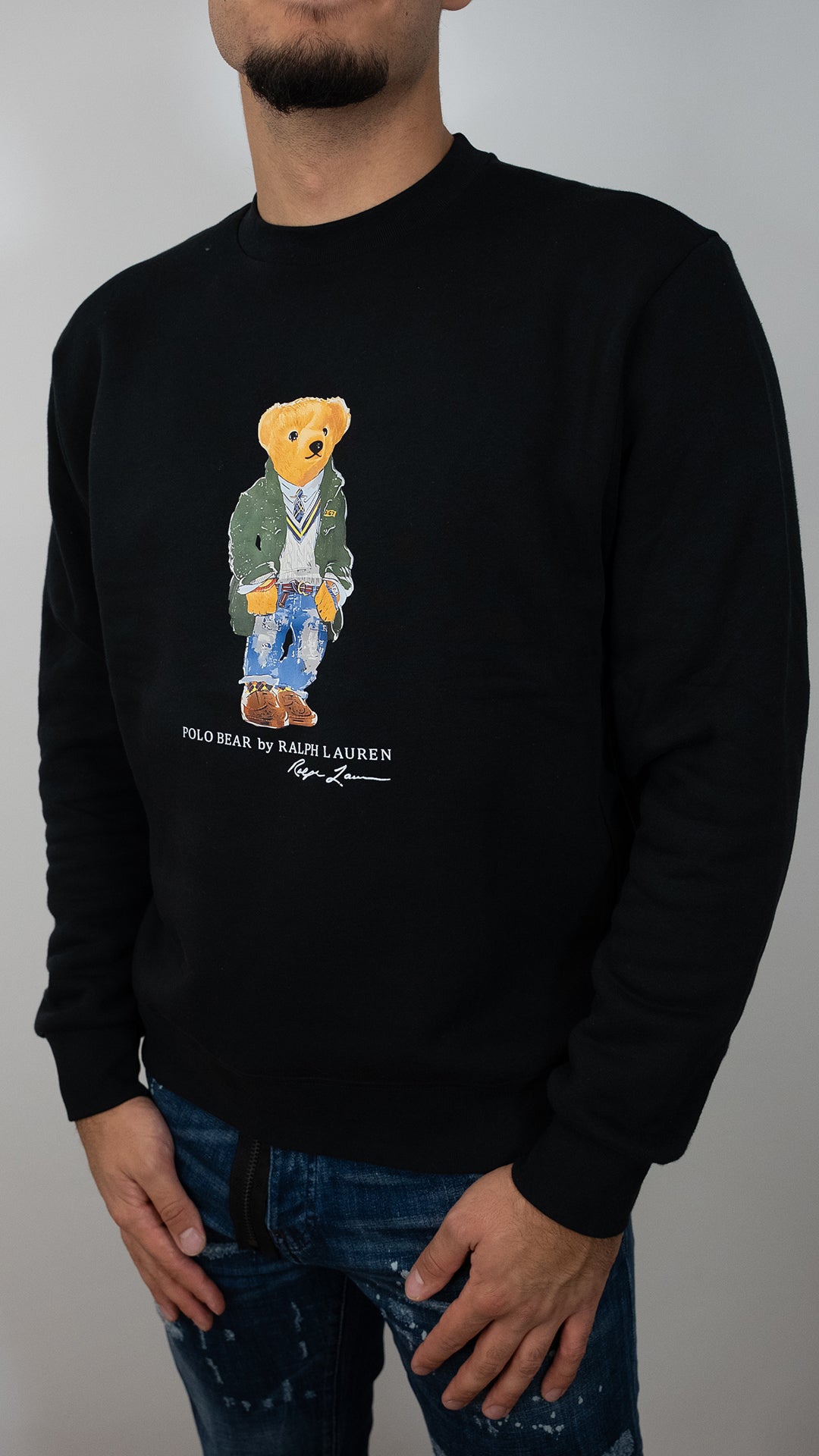 Polo Ralph Lauren Crni Duks sa Gentlemen Bear Printom