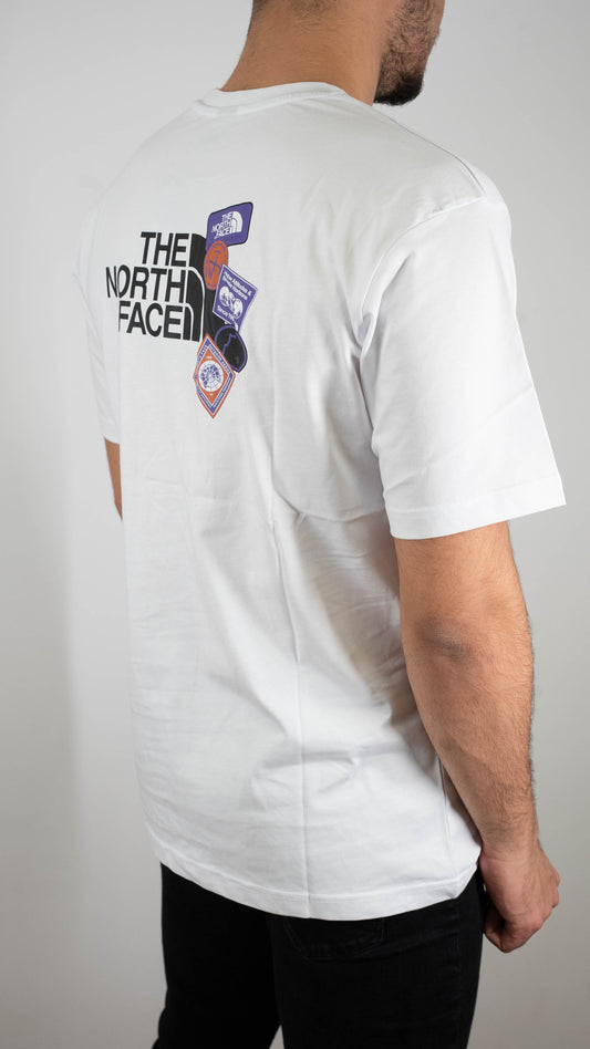 The North Face Bela Majica sa Logo Printom na Leðima