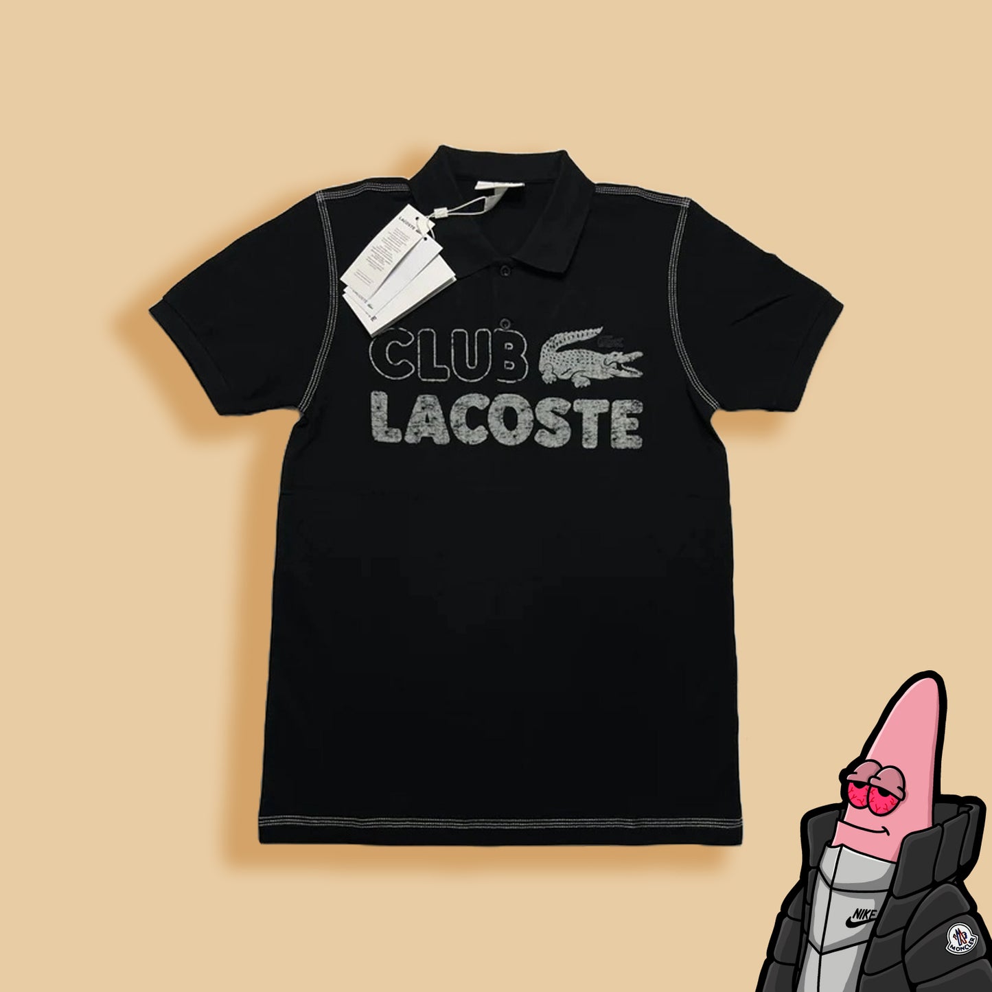 Lacoste 'Club Lacoste' Crna Majica na Kragnicu