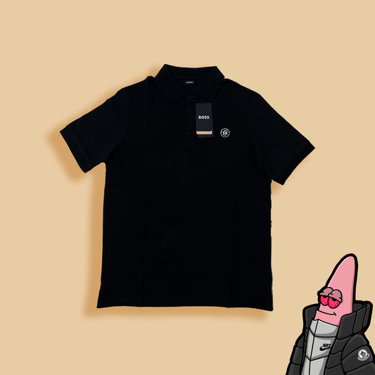 BOSS Crna Majica na Kragnu sa Logom